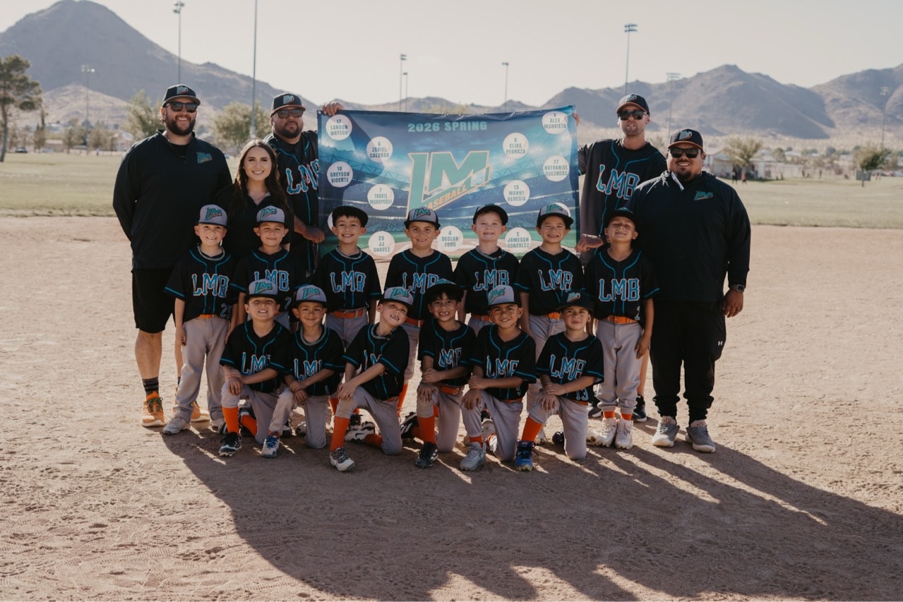 LMB 6U Teal 2026 Spring team photo with banner